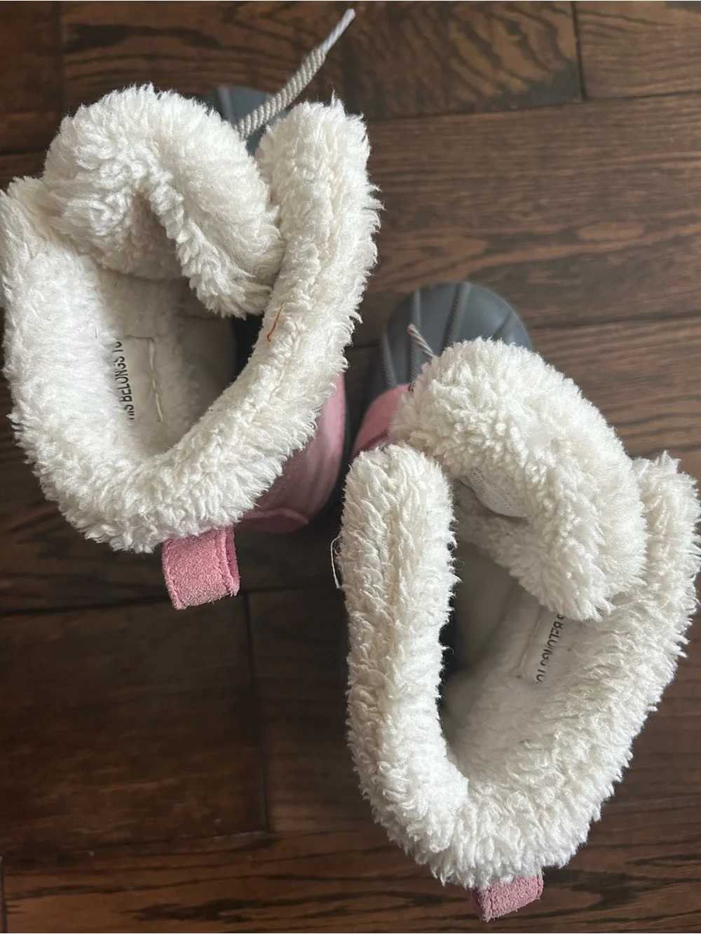 Kids Pink Winter Snow Boots with Faux Fur Trim
